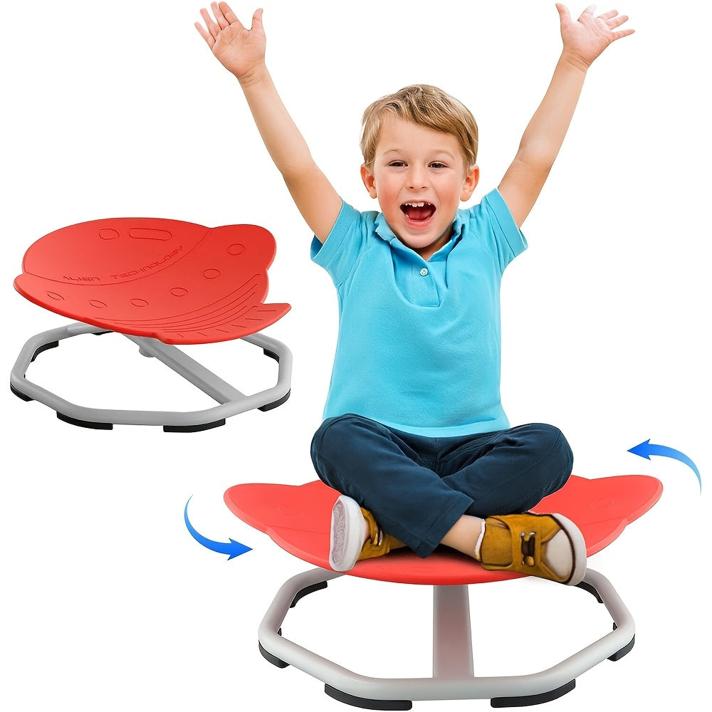 Ergonomic Sensory Swivel Chair in Red Green Enhanced Balance Coordination Focus