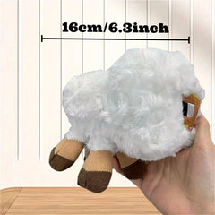 Plush Sheep Toy Stuffed Animal Brown Accents High Fabric Compact Size