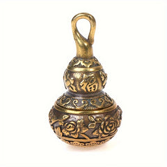 Brass Blessing Lotus Gourd Charm Pendant Pill Box Container Key Chain