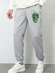 Green Skull Print Men's Joggers Pants for Spring Summer Autumn