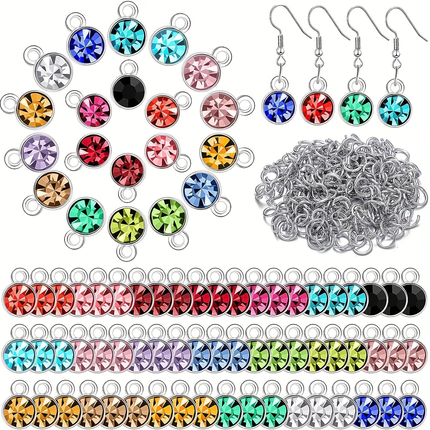 220pcs Birthmark Jewelry Set Earring Glitter DIY Necklace Bracelet Making
