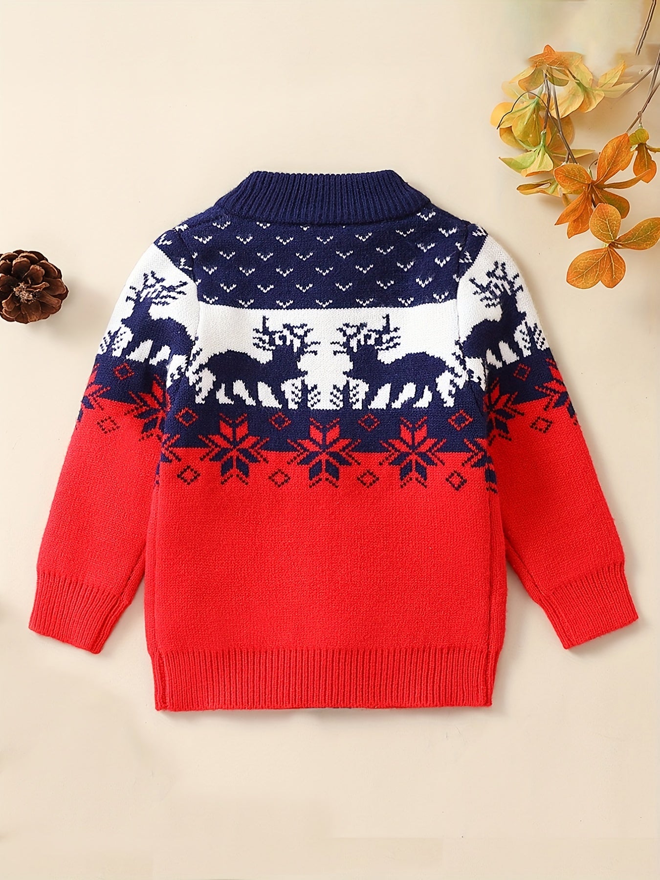Baby's Christmas Costume Long Sleeve Zip Up Sweater
