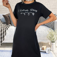Women's Nightdress Sleepwear Comfy Short Sleeve Round Neck Sleep Dress