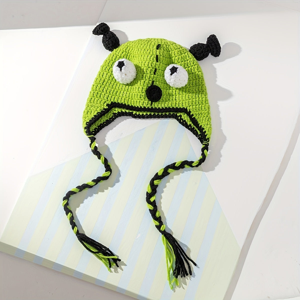Funny Devil Beanie Warm Knit Hat Ear Flap Unisex Coldproof Beanies Autumn Winter
