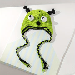 Funny Devil Beanie Warm Knit Hat Ear Flap Unisex Coldproof Beanies Autumn Winter