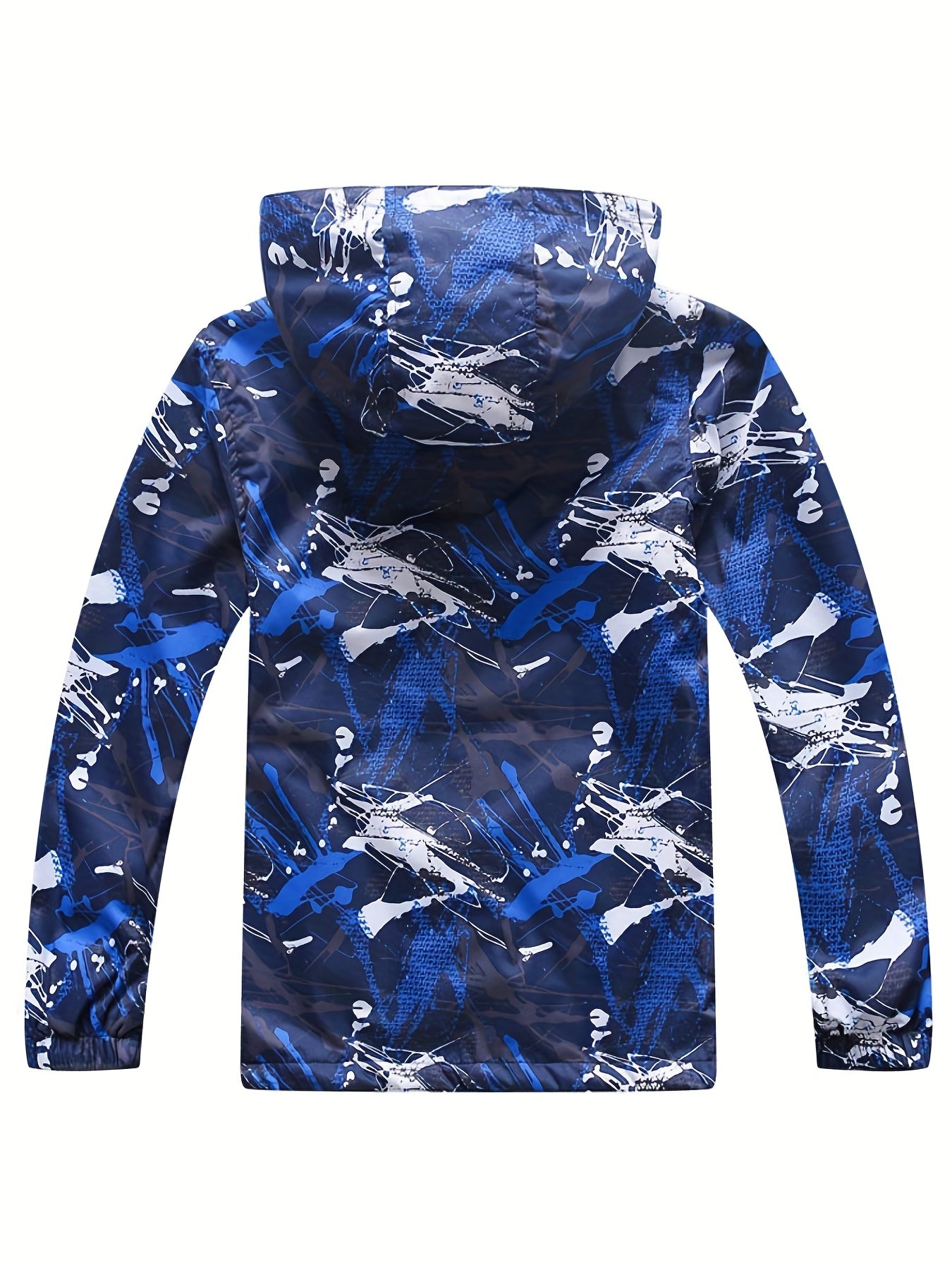 Boys Hooded Windbreaker Jacket with Fleece Lining