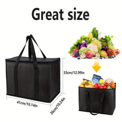 Large Insulated Grocery Bag Heavy Duty Collapsible Sustainable Durable
