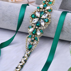 Bridal Rhinestone Sash Glass Crystal Waist Belt Wedding Bridesmaid Accessory