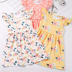 Toddler Girls Ruffled Sleeves Princess Dress For Party Kids Summer Clothes
