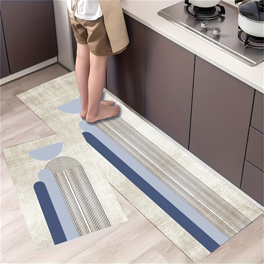 Light Runner Rug Grey Washable Carpet Delicate Hemming Floor Mat