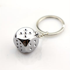 Metal 3D Dice Keychain Bar Game Pendant Travel Party Gift