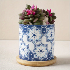 4pcs Porcelain Style Flowerpots Indoor Outdoor Home Garden Patio Decor