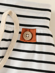 Baby Boys Autumn Winter Outfit Long Sleeve Top & Striped Pants Set