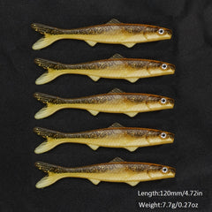 5pcs Fork Tail Soft Lure PVC Bionic Swimbait Fishing Accessories
