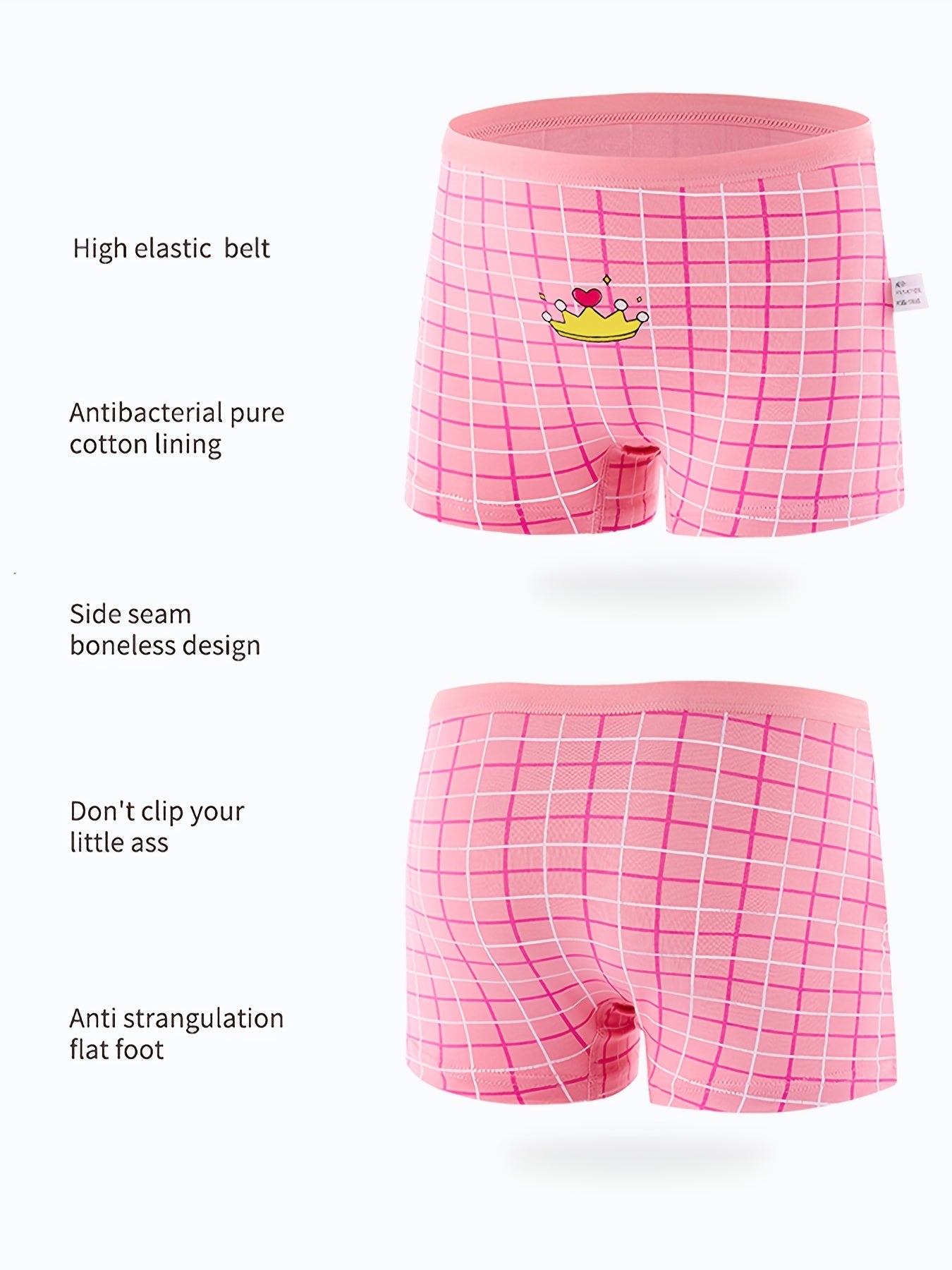 4pcs Girls Teen Cartoon Graphic Print Boxer Briefs Underwear