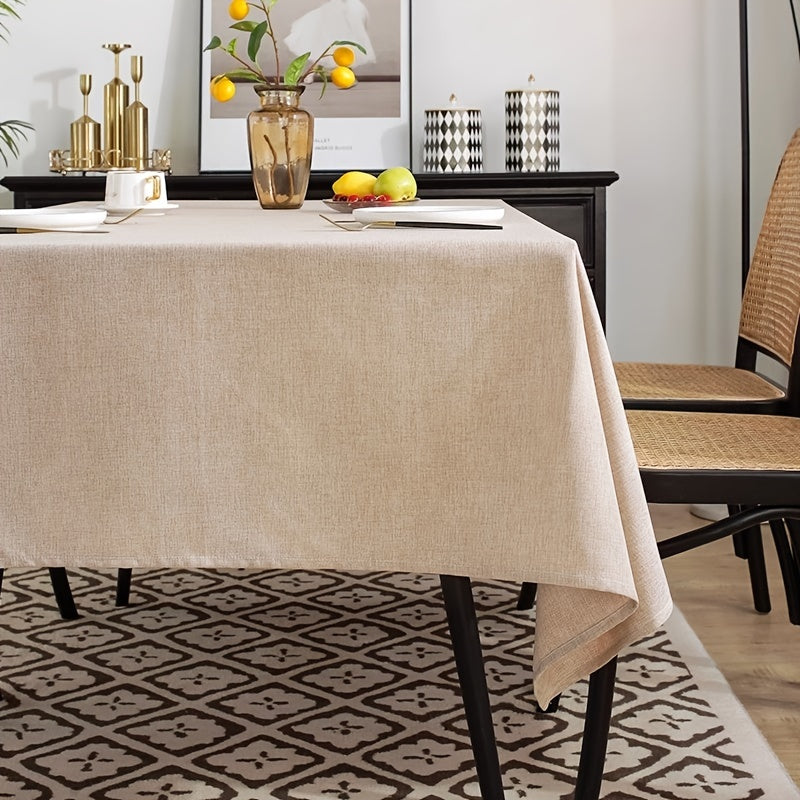 Polyester Tablecloth Cotton And Linen Solid Fabric Table Cover