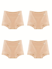 4 Pack Plus Size Basic Boyshorts Women's Plus High Rise Tummy Control Boyshorts