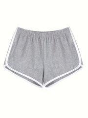 Colorblock Trim Lounge Bottoms Elastic Waistband Shorts