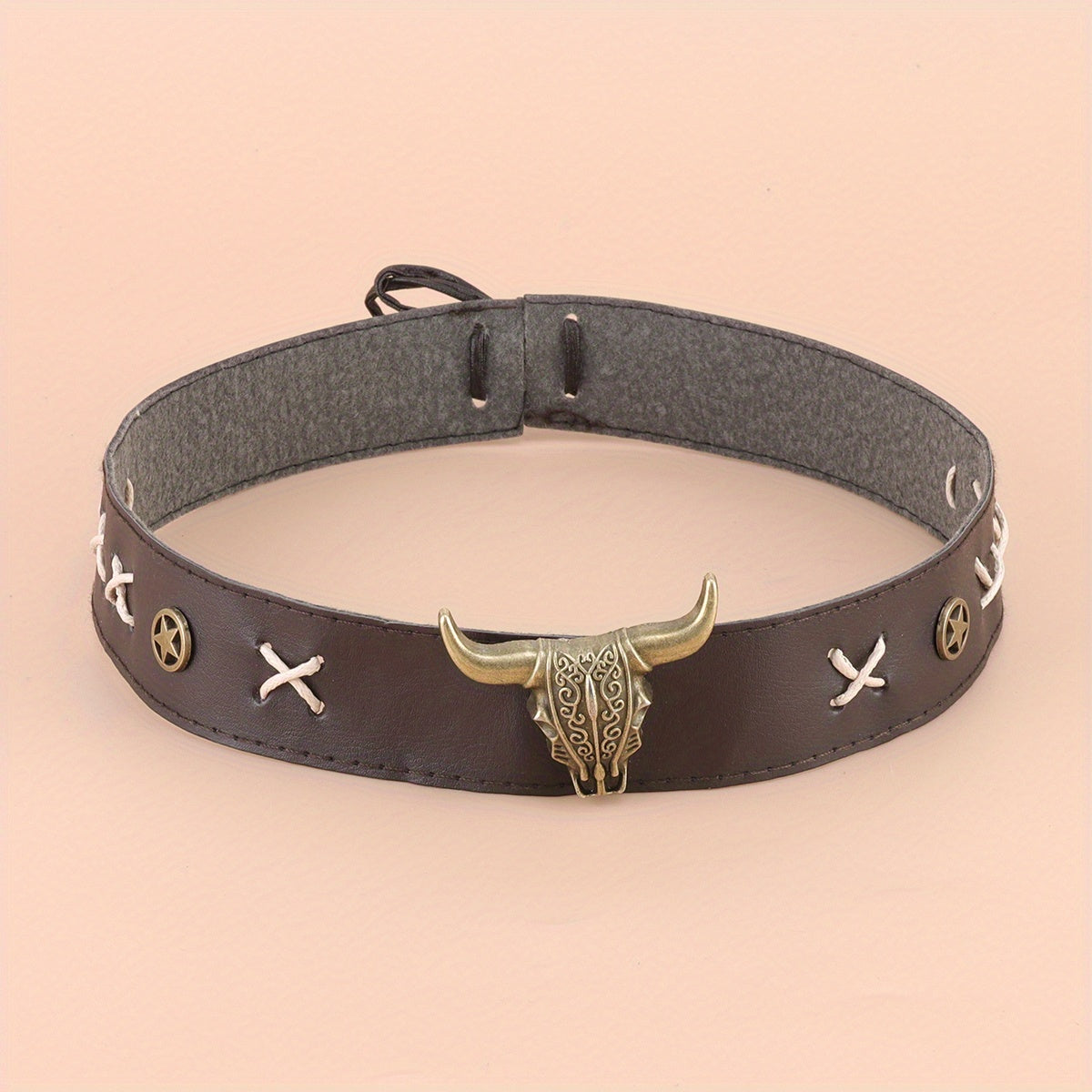 Boho Vintage Bull Head Belt Hat Strap Western Cowboy Cowgirl Hat Strap