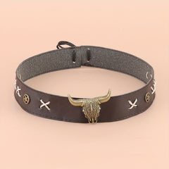 Boho Vintage Bull Head Belt Hat Strap Western Cowboy Cowgirl Hat Strap