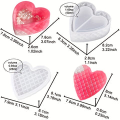 Heart Shaped Storage Box Silicone Resin Mold Craft DIY Candle Mould