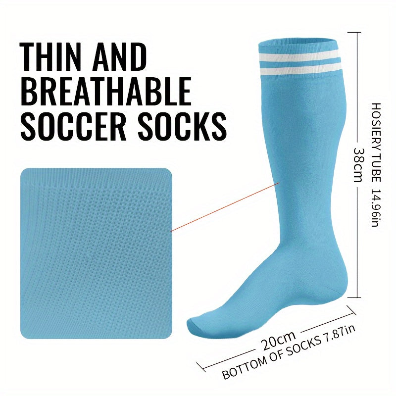 3 Pairs Football Knee High Socks Breathable NonSlip Sport Socks
