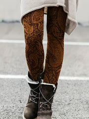 Retro Leggings Women's Paisley Print High Stretch Leggings