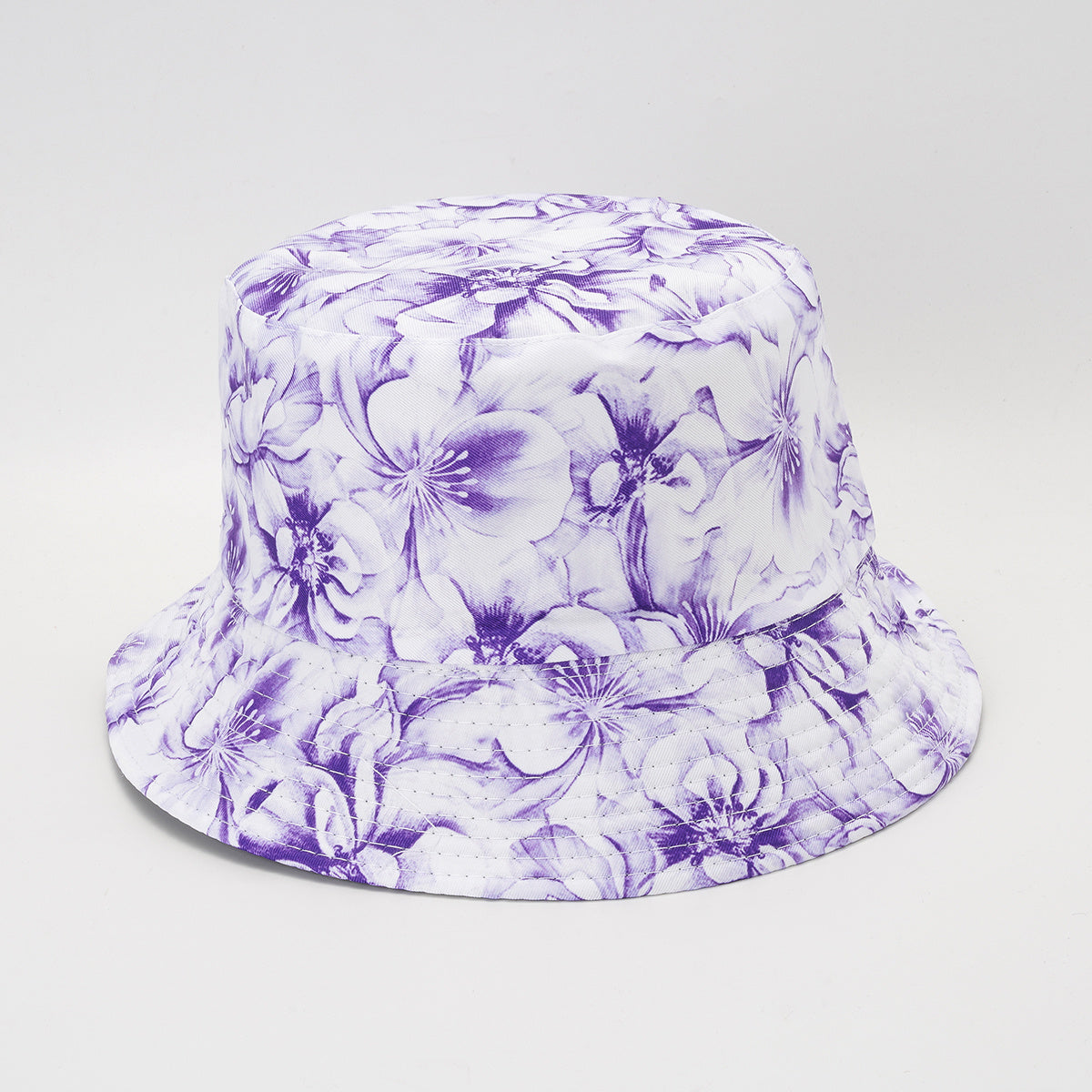 Vintage Print Reversible Bucket Hat Summer Beach Travel Fisherman Cap