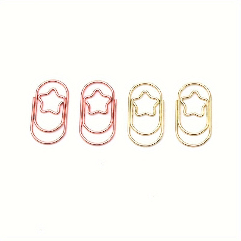 100pcs Mini Pentagram Paper Clip Special shaped Creative Pin Cartoon Paper Clip