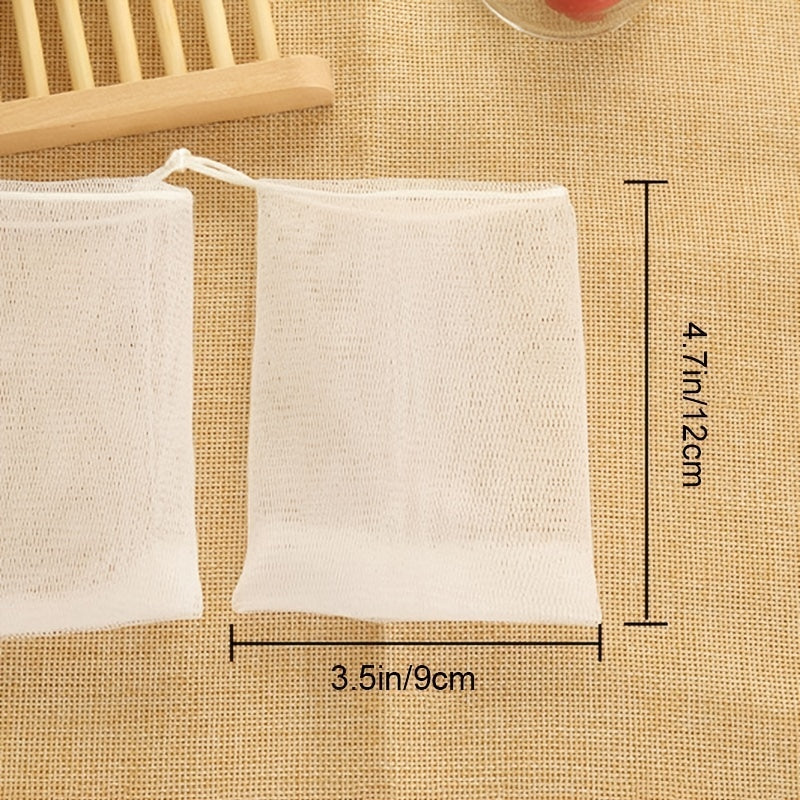 20pcs Exfoliating Soap Bubble Mesh Bags Drawstring Holder Bags for Body and Face