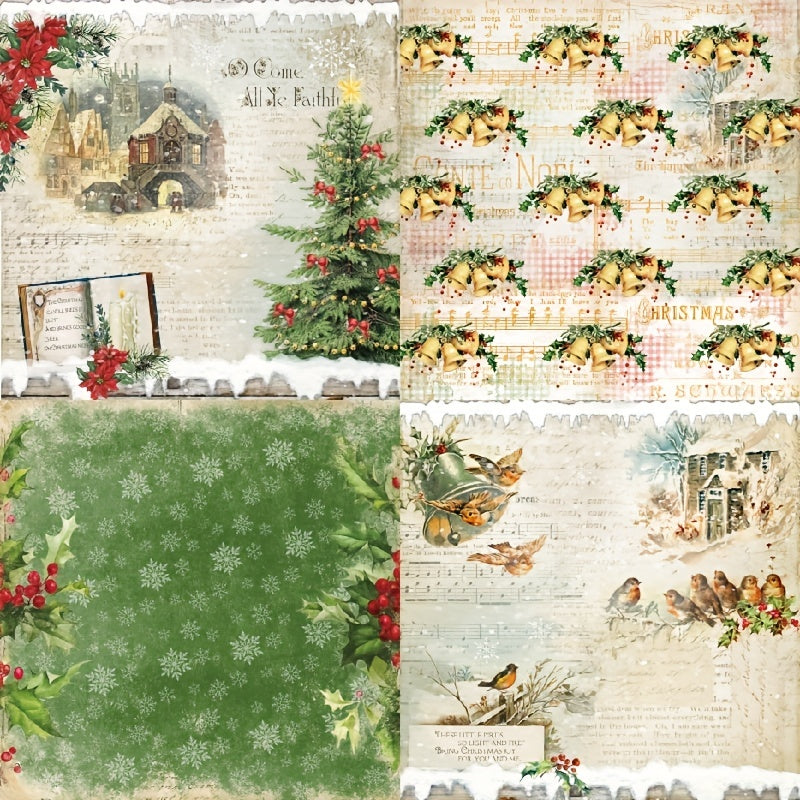 24pcs A6 Christmas Background Paper for DIY Scrapbook Photo Album Gift Box Decor