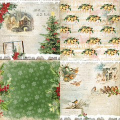 24pcs A6 Christmas Background Paper for DIY Scrapbook Photo Album Gift Box Decor