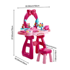 Princess Vanity Set Light Up Mirror Toy Makeup Desk for Girls