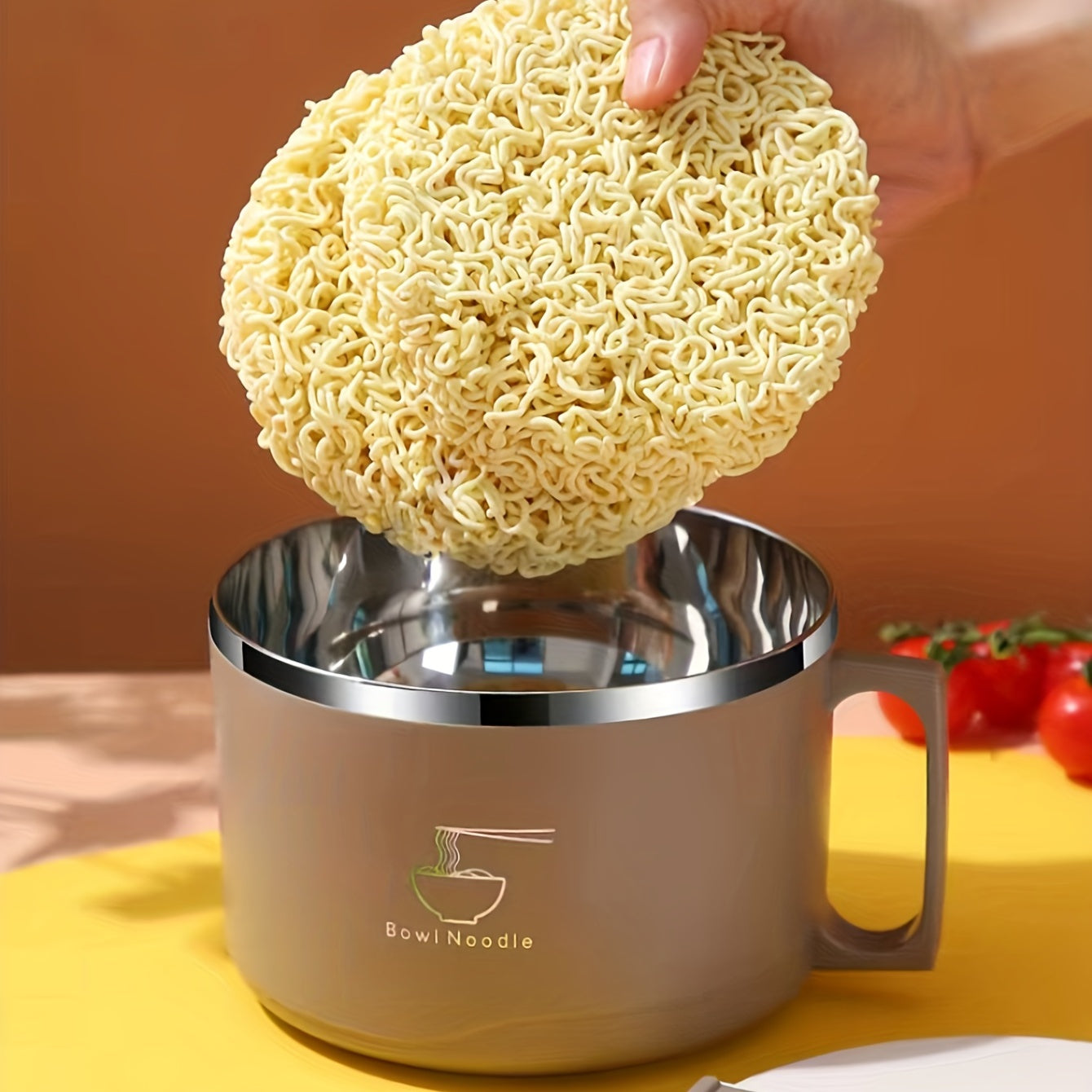 Stainless Steel Instant Noodle Bowl with Lid Tableware