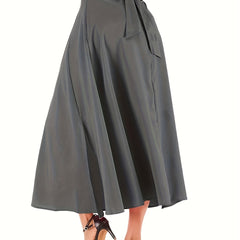 High Rise Belted A-line Skirt