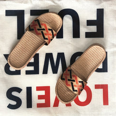 Men's Linen Non Slip Slides Comfortable Quick Drying Slides