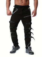 Men's Vintage Cargo Pants Zipper Cotton Casual Trousers
