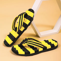 Men's Lightweight Striped Flip Flops Non Slip Sandals