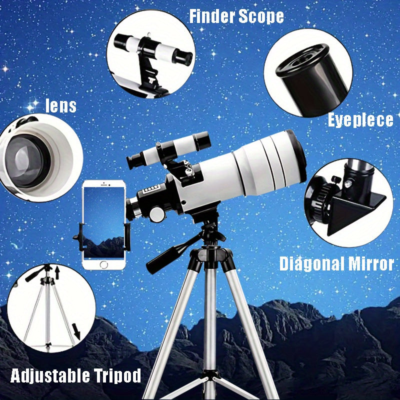 Professional Astronomical Telescope 150x High Magnification 70mm Objective
