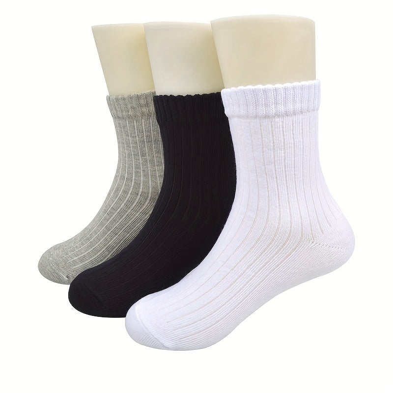 6 Pairs Boys Cotton Crew Socks for Kids Toddlers