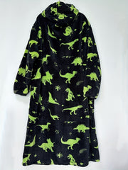 Polar Bear Flannel Nightgown Fleece Hooded Blanket