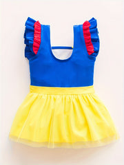 Girls Stretchy Princess Swimwear Bow Decor Bathing Suit