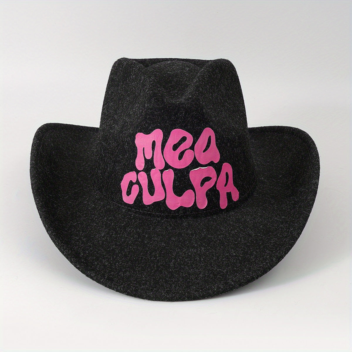 Y2K Cowboy Hat Solid Western Jazz Fedora Cap Rolled Brim Sun Hats