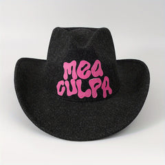 Y2K Cowboy Hat Solid Western Jazz Fedora Cap Rolled Brim Sun Hats