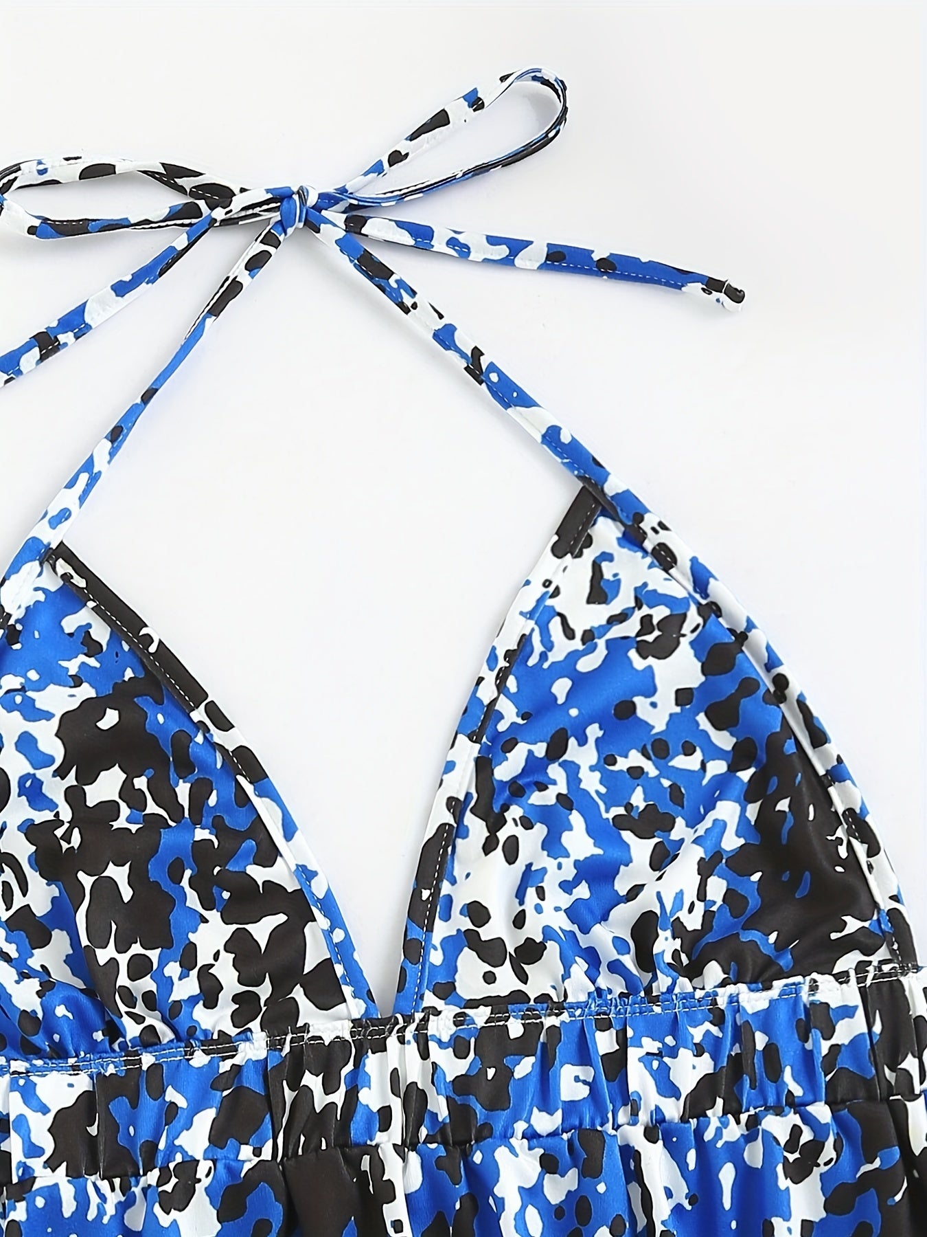 Leopard Print Halter Top Sexy Backless Lace Up All match Top Women's Lingerie