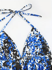 Leopard Print Halter Top Sexy Backless Lace Up All match Top Women's Lingerie