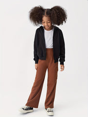 Girl's Zip Up Long Sleeve Hoodie Cardigan Jacket