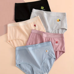 5pcs Cartoon Print Briefs Women's Lingerie & Underwear