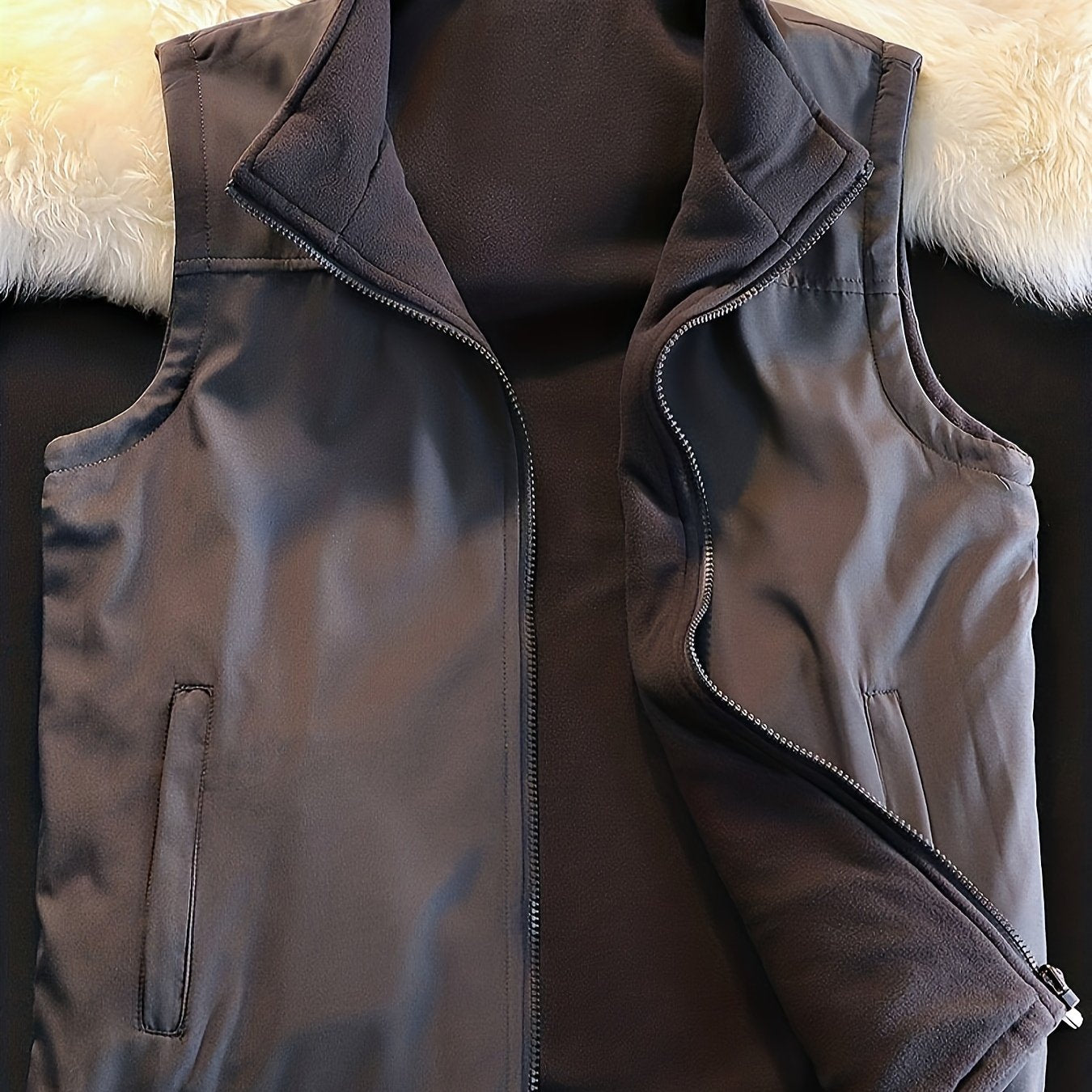Men's Polar Fleece Reversible Vest for Autumn Winter
