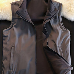 Men's Polar Fleece Reversible Vest for Autumn Winter